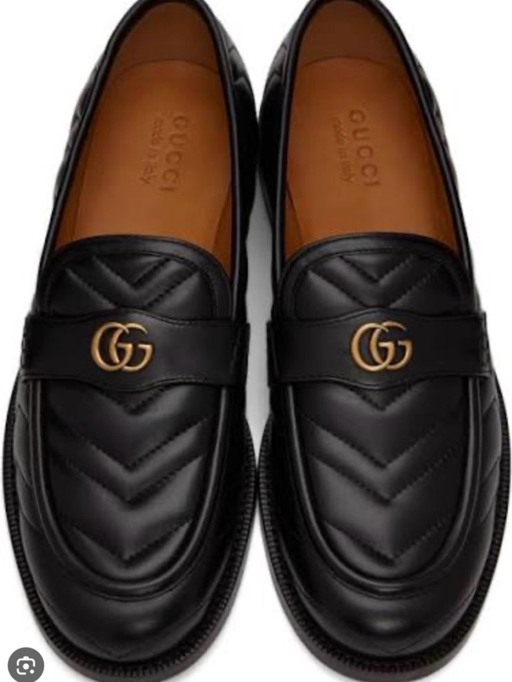 Gucci Women Black Leather GG Marmont Loafers (authentic- never worn!)